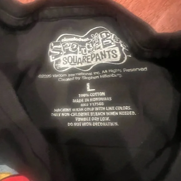 Youth Black Sponge Bob SquarePants t-shirt - Picture 3 of 5